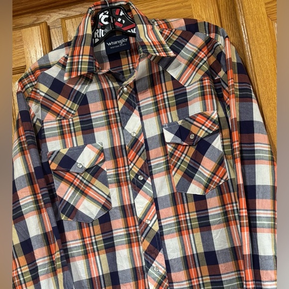 Vintage Y2K Wrangler Plaid Pearl Snap Western Shirt Medium - Picture 2 of 7